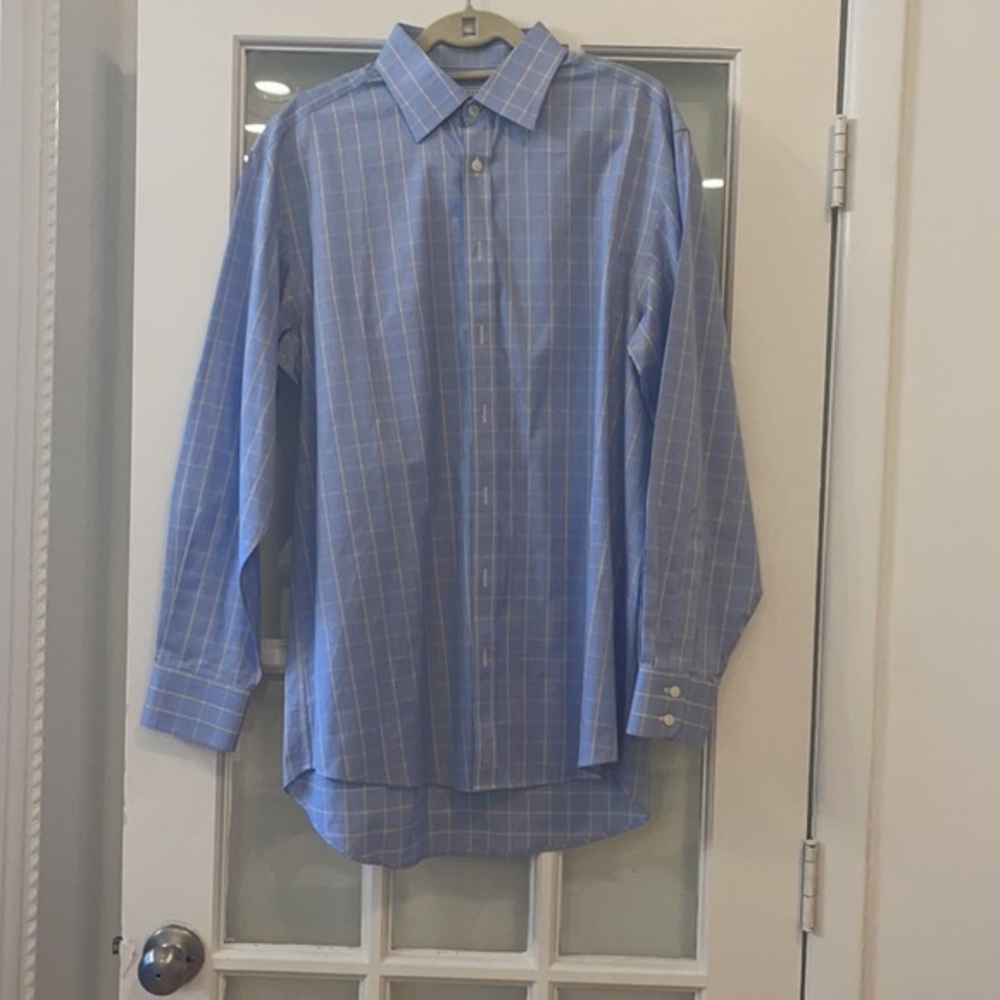 Mens Charles Tyrwhitt 16.5/35 inch blue button down dress shirt